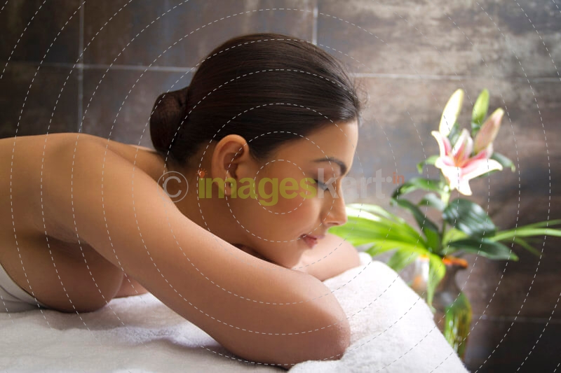 girl relaxing at spa
