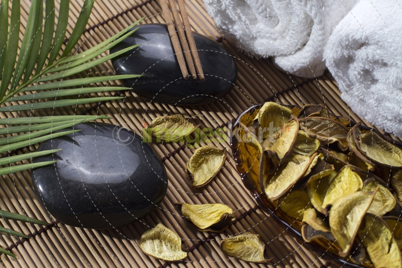 natural spa setting with incense