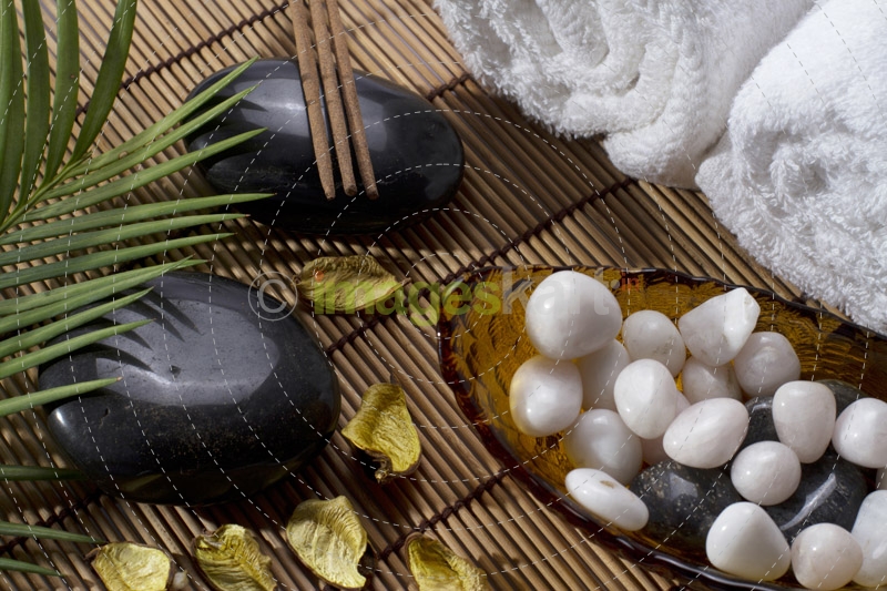 natural spa setting with incense