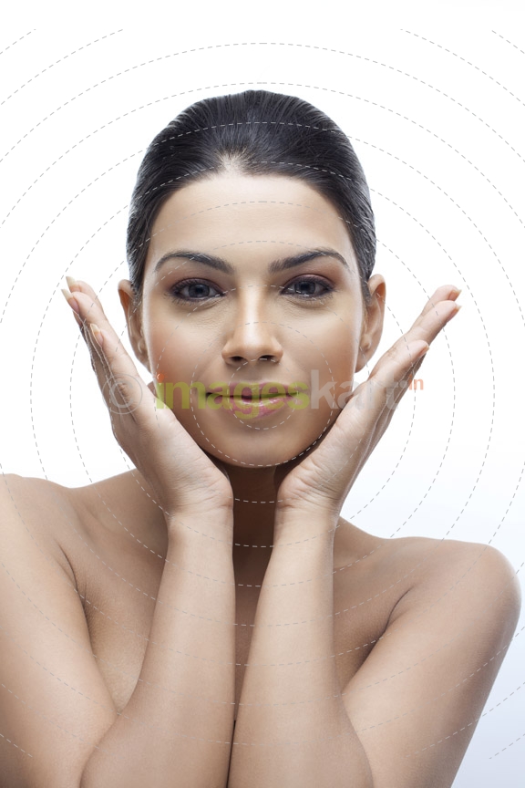 girl portraying her beautiful skin