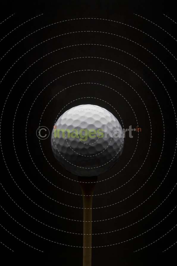 golf ball with black background 