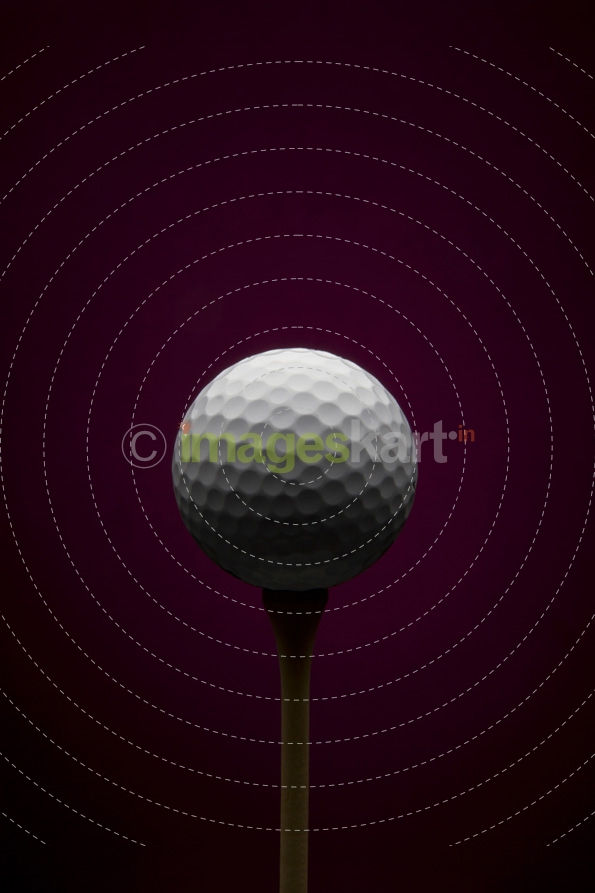 Golf ball with purple background