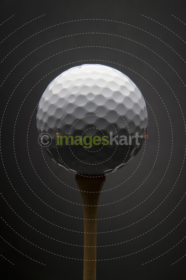 Golf ball with grey background