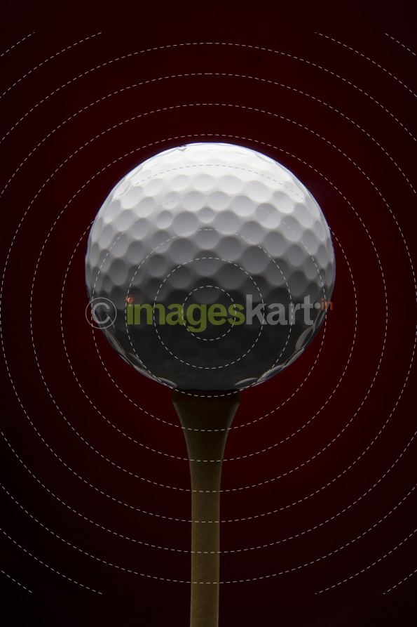 Golf ball with red background