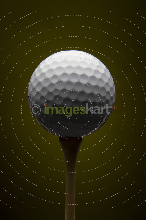 Golf ball with olive background