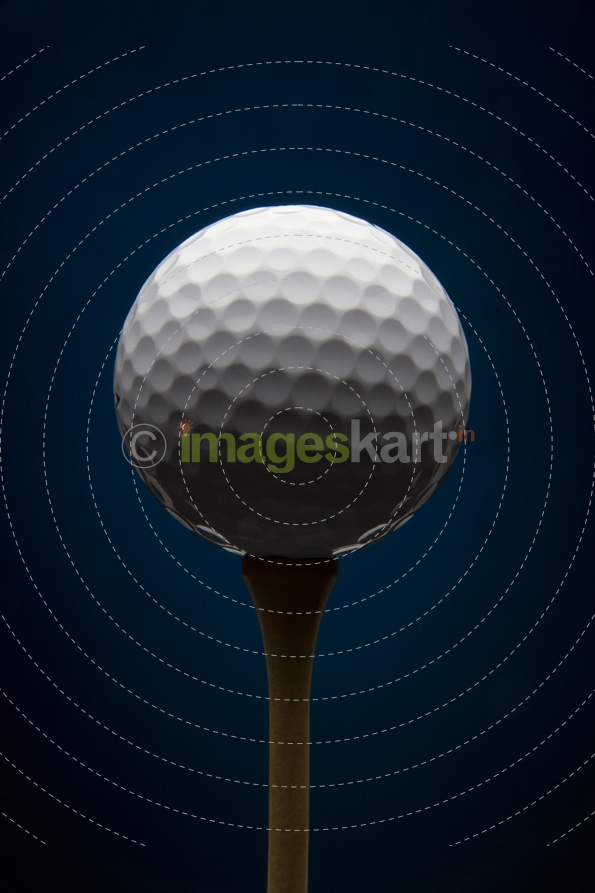 Golf ball with violet background