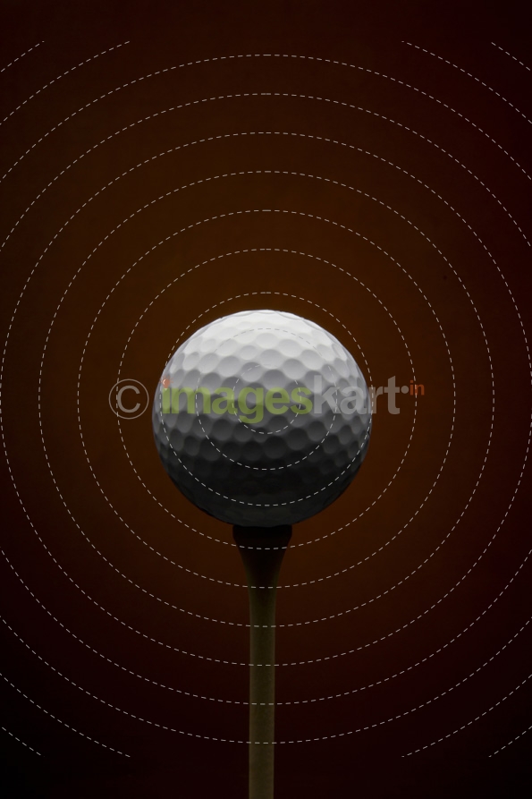 Golf ball with brown background