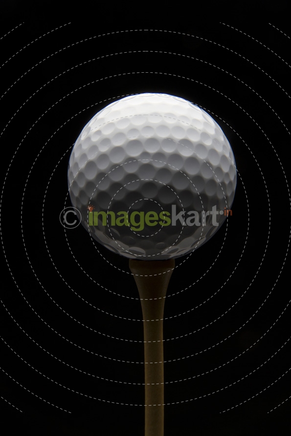Golf ball with black background