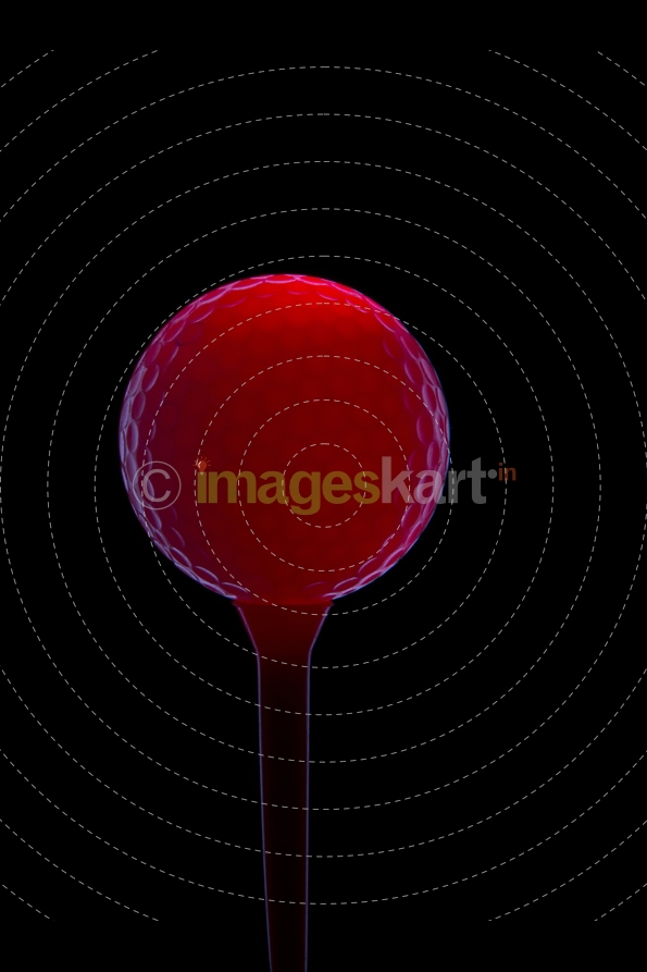 red coloured golf with black background