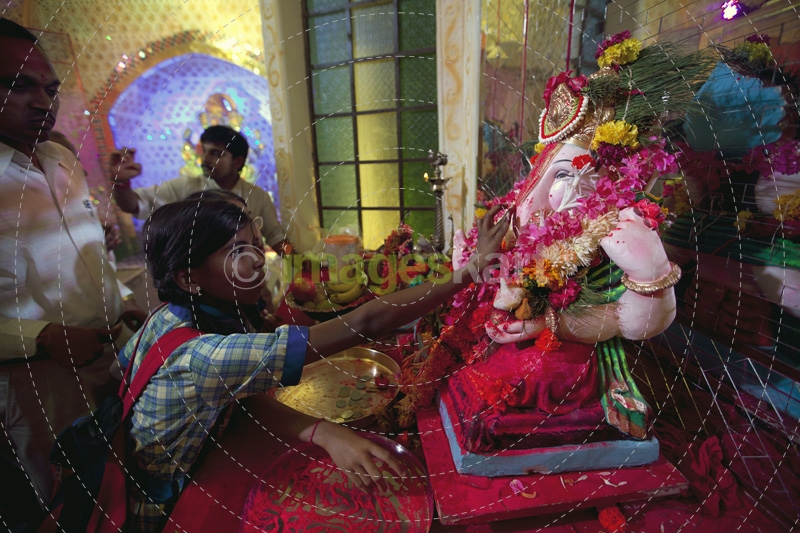 people in temple during ganesh chaturthi