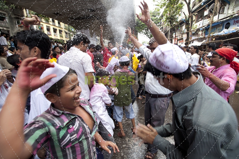 youngster celebrating ganesh chaturthi festival in india 