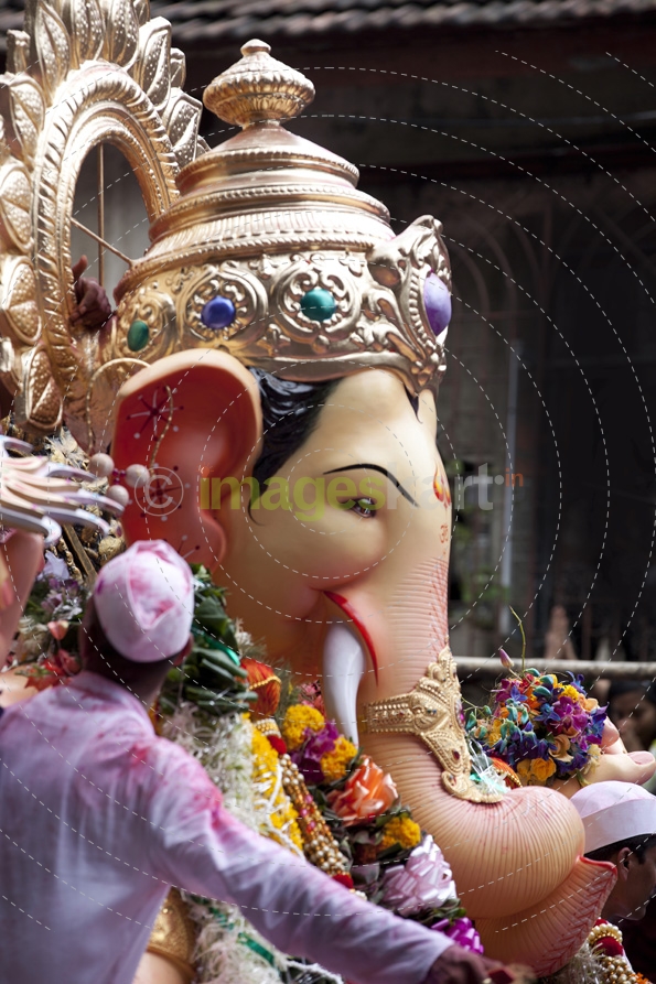 lord ganesha idol ready for visarjan