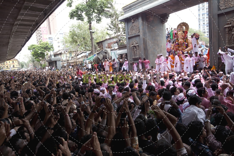 crowd at ganesh visarjan