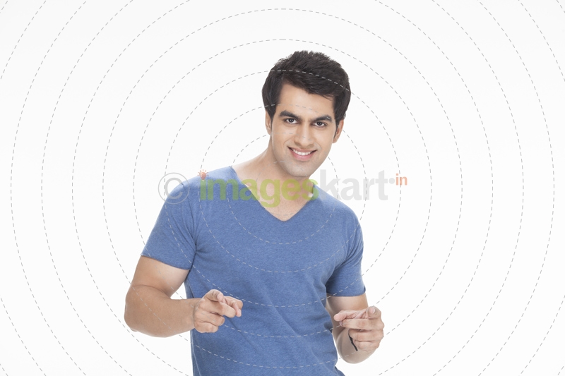 man pointing his finger 