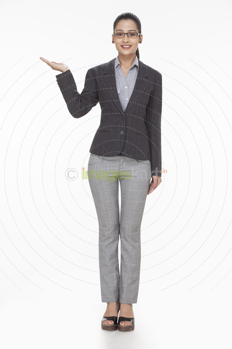 girl showing with hand and posing 