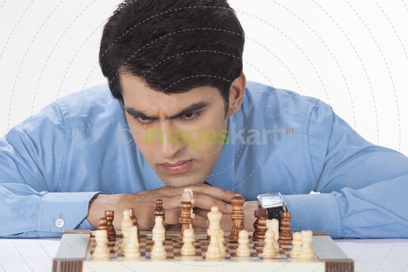 man with chess board