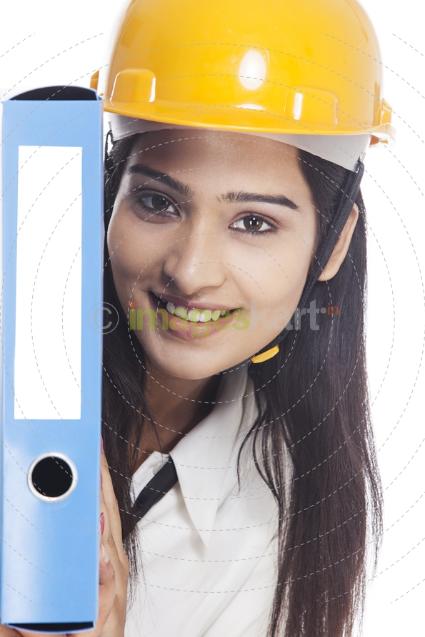 close up of a girl carrying folder 