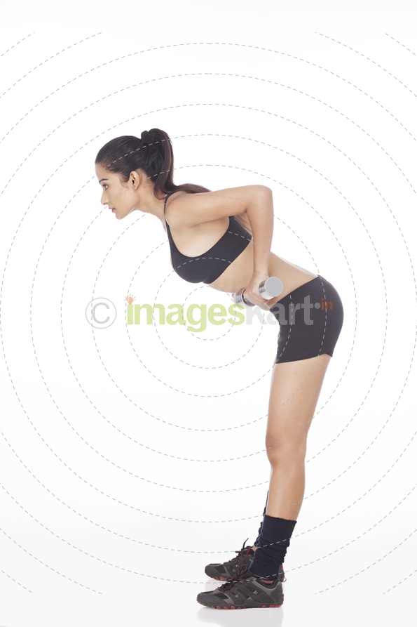 girl bend down and workout 