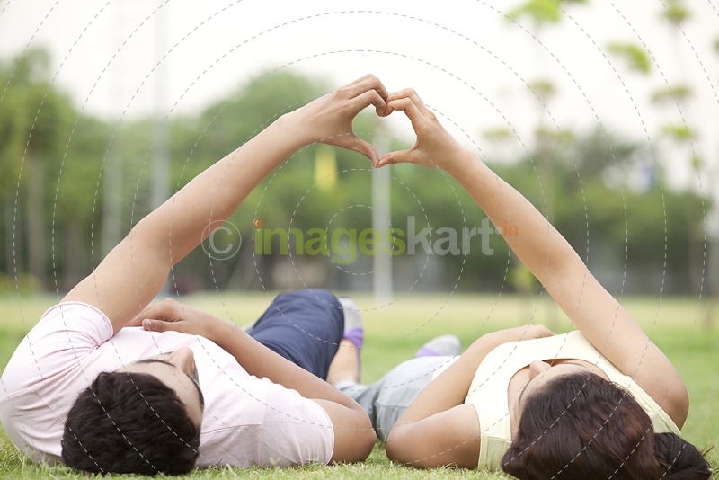 happy couple at the park