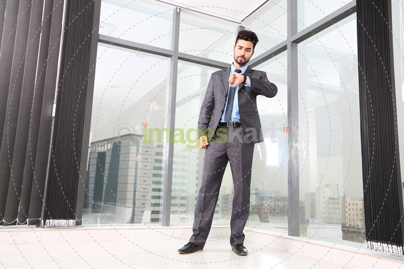 professional man checking time