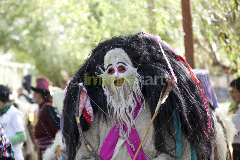 people with traditional masks at the ladakh festival