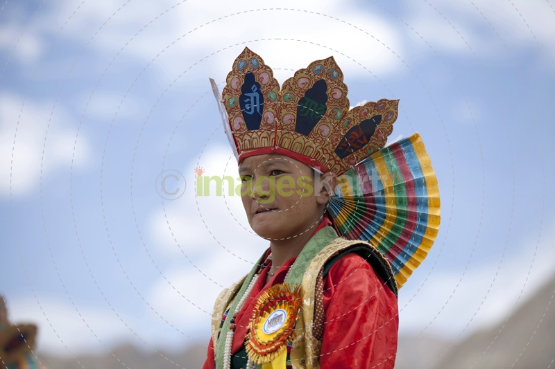 close up on a tribal citizen at the ladakh festival