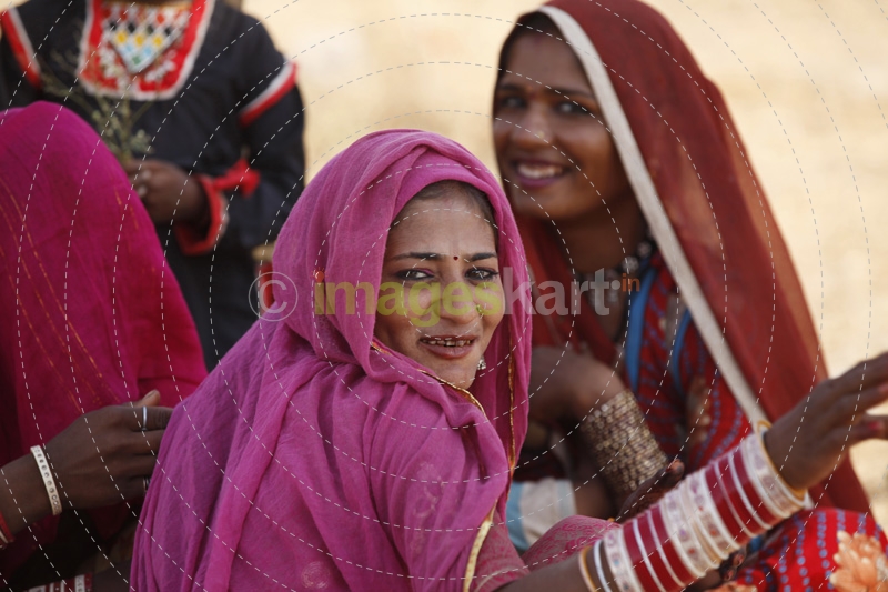 village woman chatting and posing 