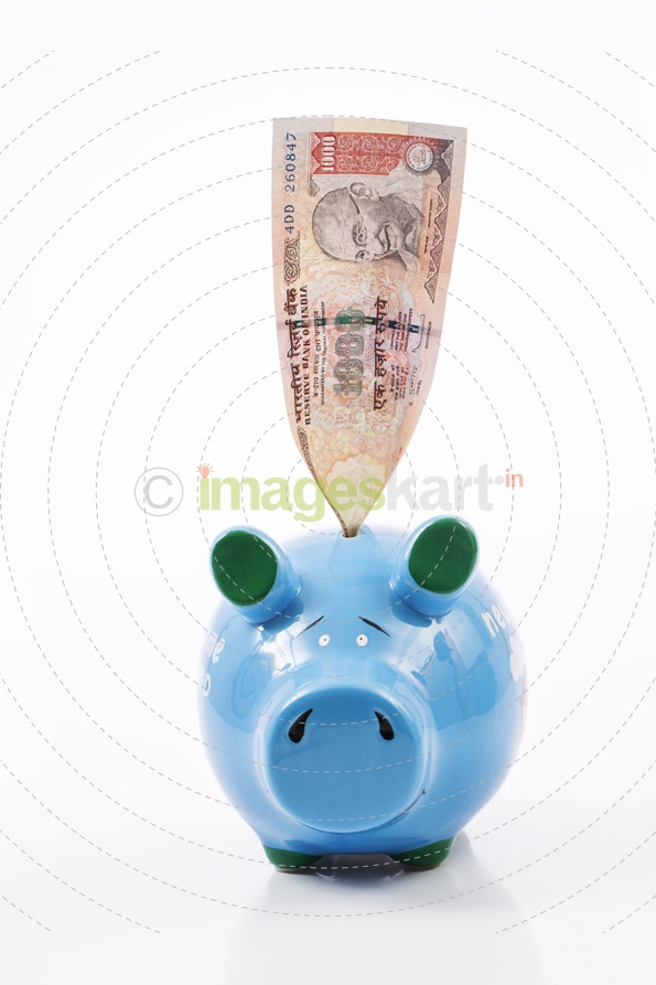 piggy bank with note