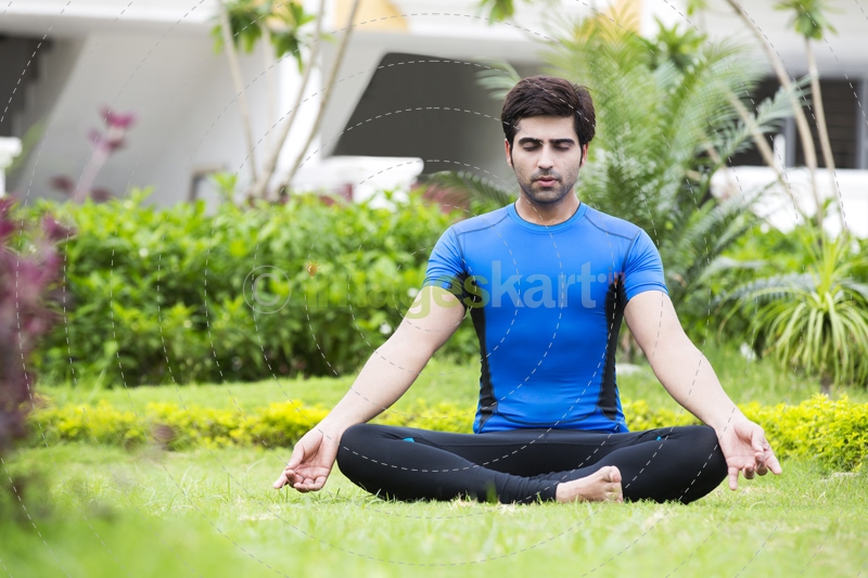 boy meditating in morning 