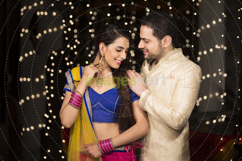 husband gifting necklace to his wife on diwali 
