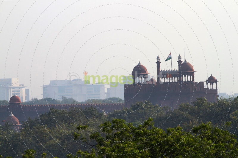 panoramic view red fort in new delhi