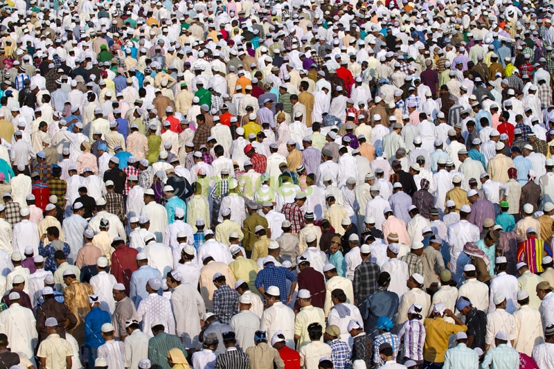 people gathered at mosque for  prayer meeting 