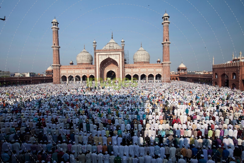 prayer meeting during eid festival at jama masjid 