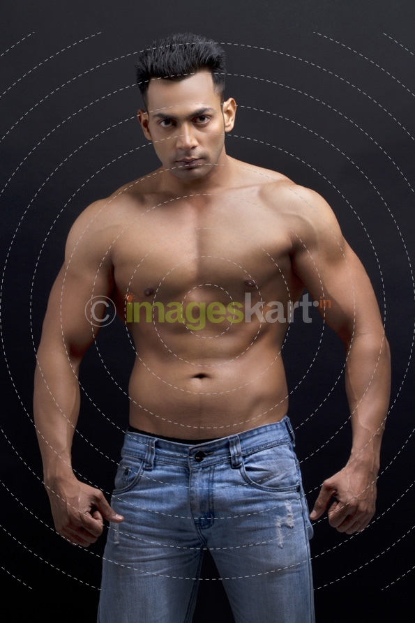 man with a well built physique