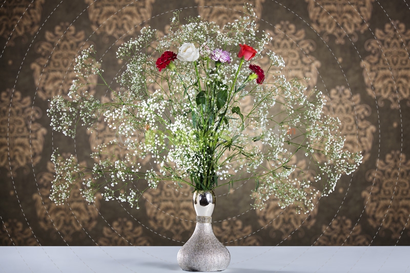 beautiful flowers in a glass vase