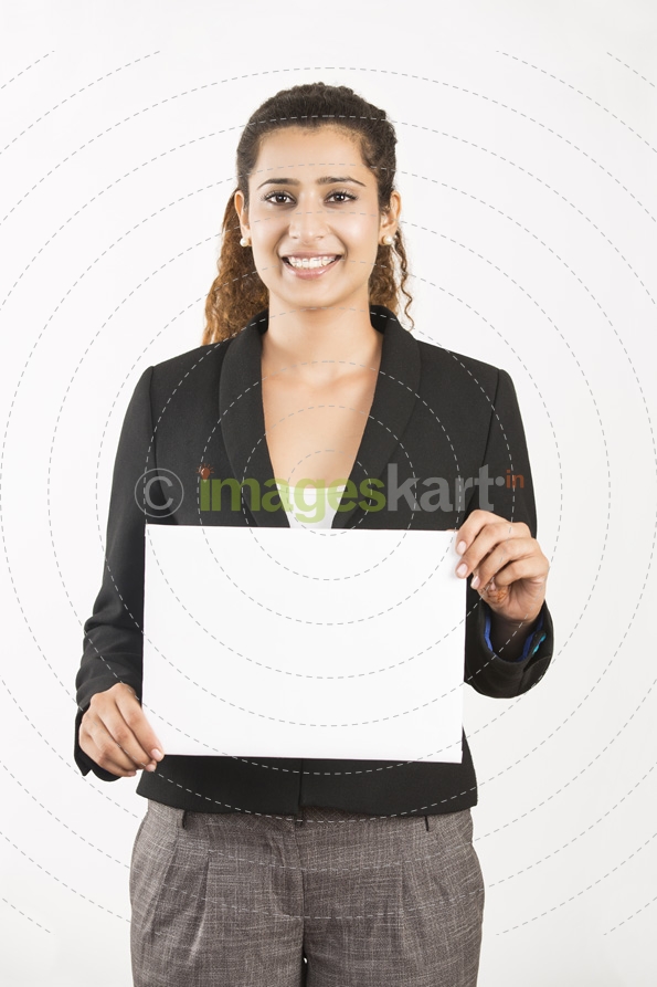 woman holding placard