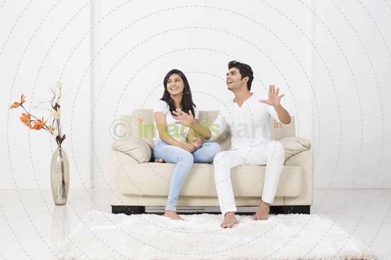couple conversing for their new home interior 