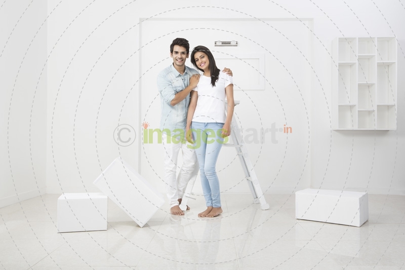 young couple in new home 