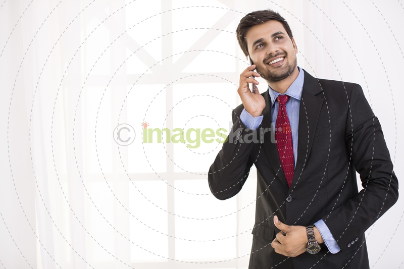 businessman talking on mobile phone