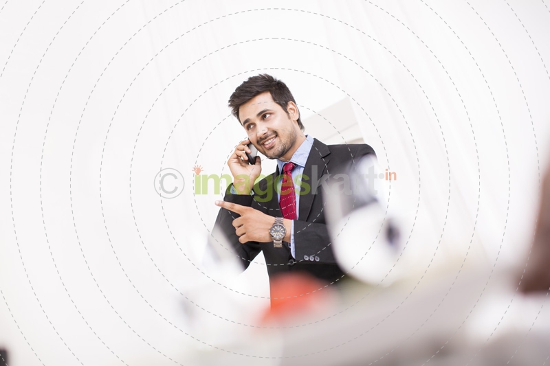 businessman on phone at the restaurant