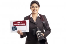 pretty girl as professional photographer