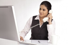 young businesswoman at an office desk