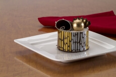 decorative pastry on a white plate
