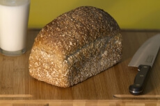 wholegrain bread with a glass of milk
