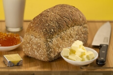 a table of fresh breakfast food items