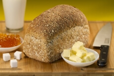 a table of fresh breakfast food items
