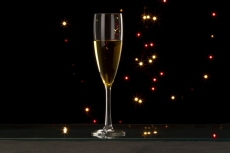champagne glass with black background