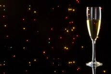 champagne glass with black background
