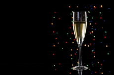 champagne glass with black background