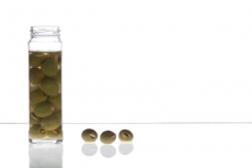 olives pickled in a container